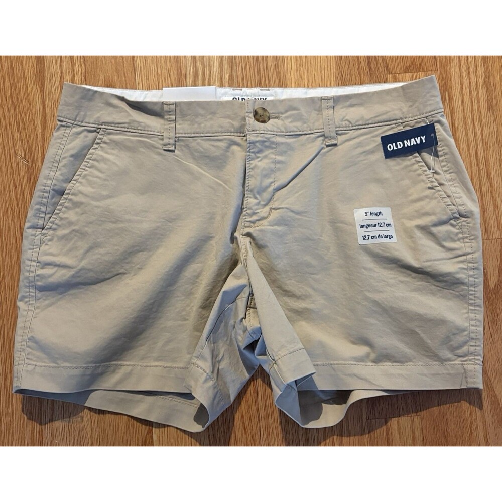 Old Navy Shorts Womens Size 6 Standard Midrise Khaki Chino Stretch 5" inseam NWT